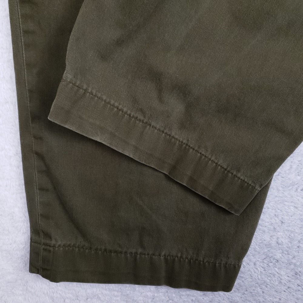 Polo Ralph Lauren Andrew Pant Mens 44x28 Olive Green Pleated Cotton Chino Big - Picture 9 of 12